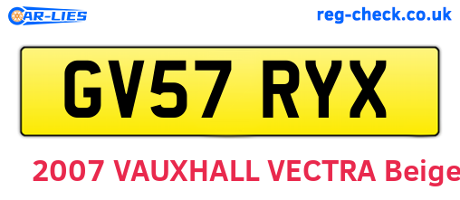 GV57RYX are the vehicle registration plates.