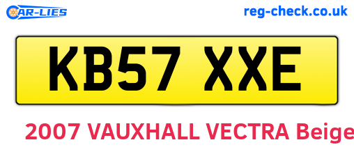 KB57XXE are the vehicle registration plates.