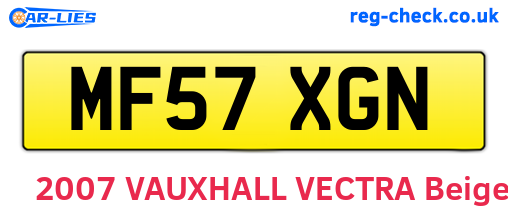 MF57XGN are the vehicle registration plates.
