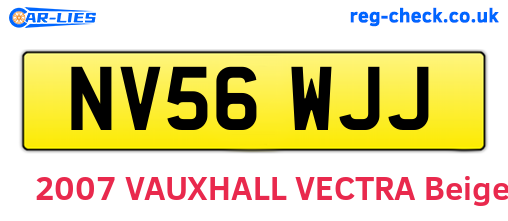 NV56WJJ are the vehicle registration plates.