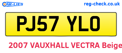 PJ57YLO are the vehicle registration plates.