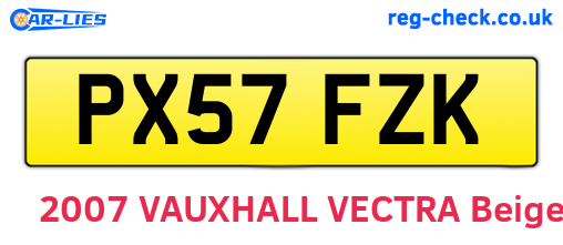 PX57FZK are the vehicle registration plates.