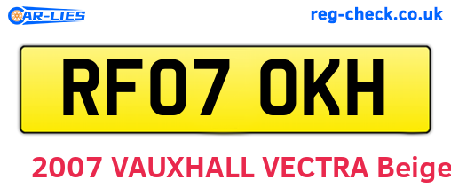 RF07OKH are the vehicle registration plates.