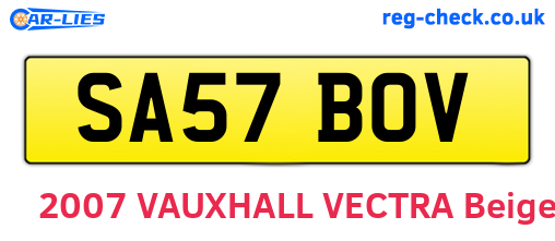 SA57BOV are the vehicle registration plates.