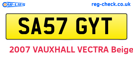 SA57GYT are the vehicle registration plates.