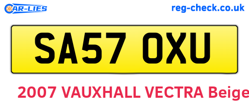 SA57OXU are the vehicle registration plates.