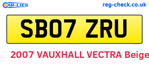 SB07ZRU are the vehicle registration plates.