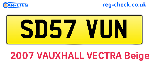 SD57VUN are the vehicle registration plates.