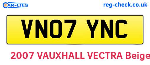 VN07YNC are the vehicle registration plates.
