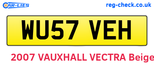 WU57VEH are the vehicle registration plates.