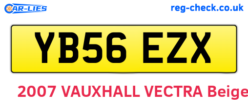 YB56EZX are the vehicle registration plates.
