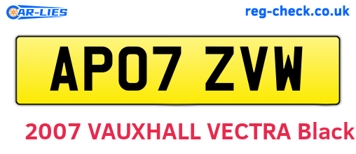 AP07ZVW are the vehicle registration plates.