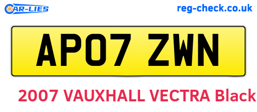 AP07ZWN are the vehicle registration plates.