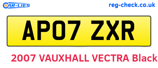 AP07ZXR are the vehicle registration plates.