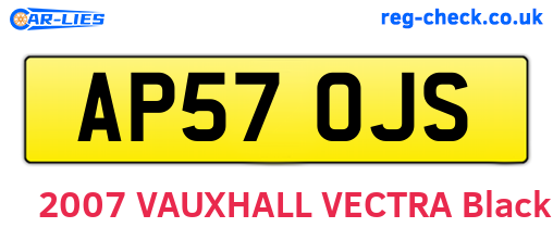 AP57OJS are the vehicle registration plates.