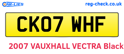 CK07WHF are the vehicle registration plates.