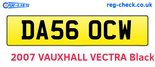 DA56OCW are the vehicle registration plates.