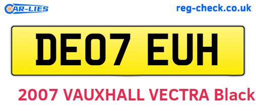 DE07EUH are the vehicle registration plates.