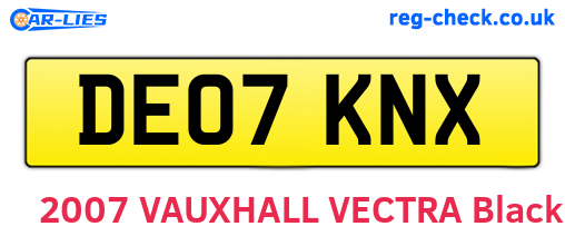 DE07KNX are the vehicle registration plates.