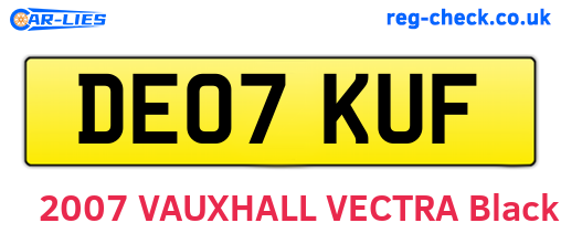 DE07KUF are the vehicle registration plates.
