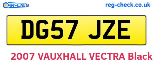 DG57JZE are the vehicle registration plates.