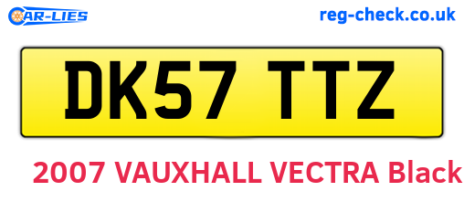 DK57TTZ are the vehicle registration plates.