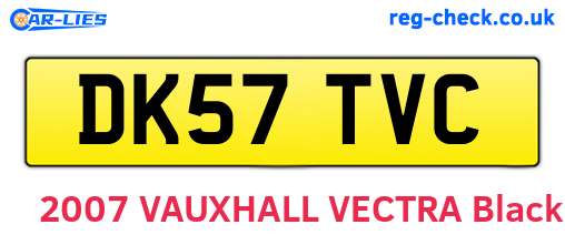 DK57TVC are the vehicle registration plates.