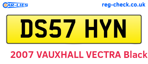 DS57HYN are the vehicle registration plates.