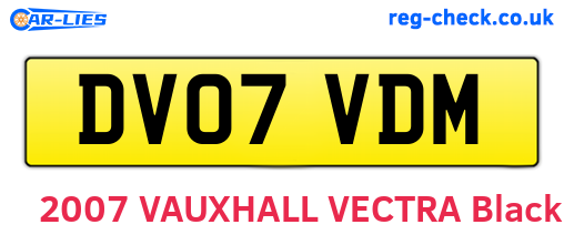 DV07VDM are the vehicle registration plates.