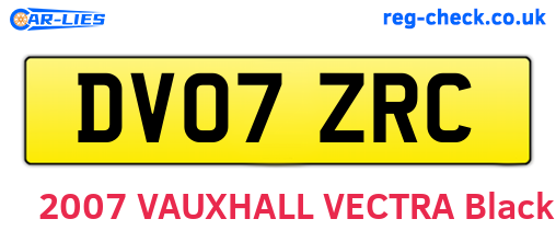 DV07ZRC are the vehicle registration plates.