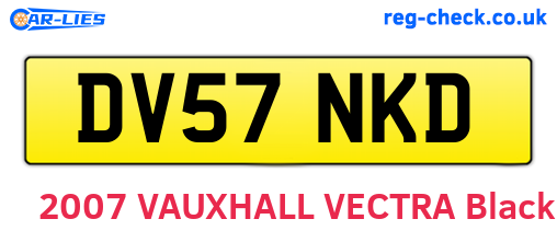 DV57NKD are the vehicle registration plates.