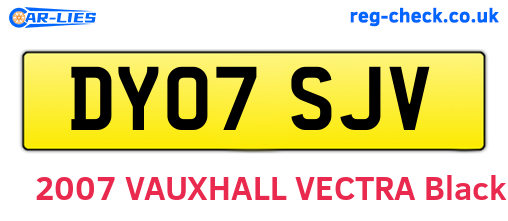 DY07SJV are the vehicle registration plates.