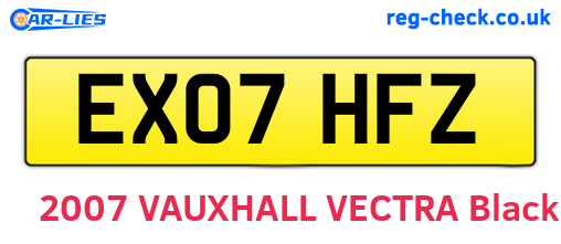 EX07HFZ are the vehicle registration plates.