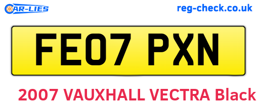 FE07PXN are the vehicle registration plates.