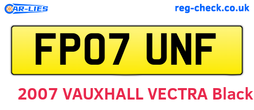 FP07UNF are the vehicle registration plates.