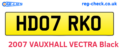 HD07RKO are the vehicle registration plates.