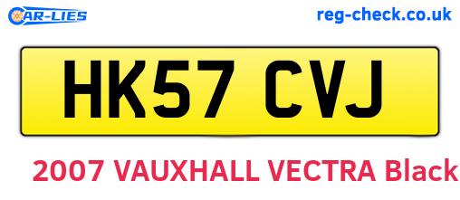 HK57CVJ are the vehicle registration plates.