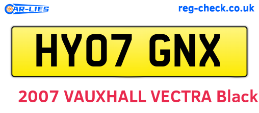 HY07GNX are the vehicle registration plates.