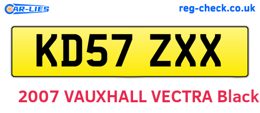 KD57ZXX are the vehicle registration plates.
