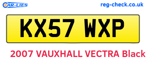 KX57WXP are the vehicle registration plates.