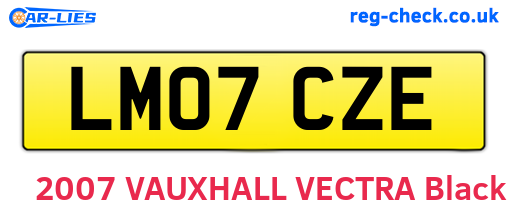 LM07CZE are the vehicle registration plates.