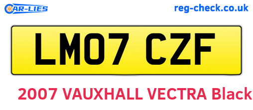LM07CZF are the vehicle registration plates.