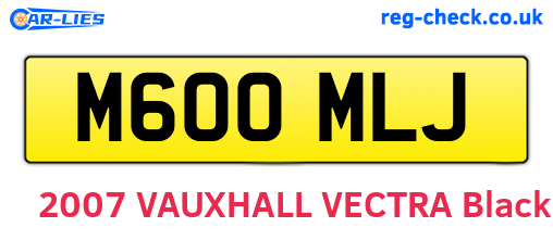 M600MLJ are the vehicle registration plates.