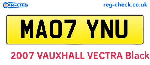 MA07YNU are the vehicle registration plates.