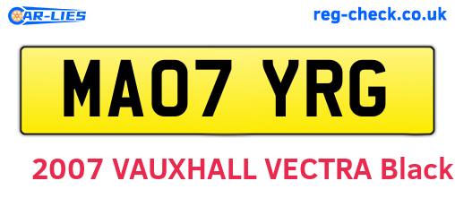 MA07YRG are the vehicle registration plates.