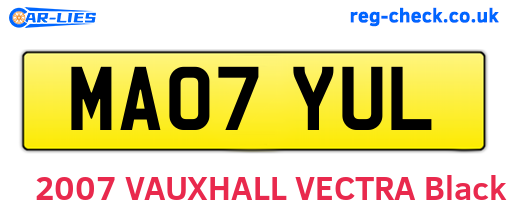 MA07YUL are the vehicle registration plates.