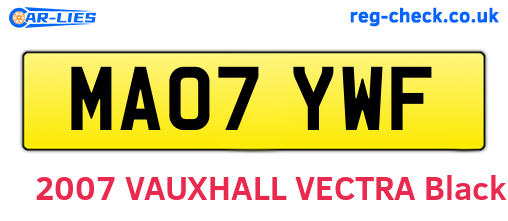 MA07YWF are the vehicle registration plates.