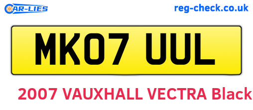 MK07UUL are the vehicle registration plates.