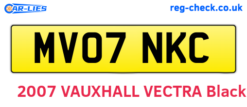 MV07NKC are the vehicle registration plates.