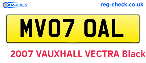 MV07OAL are the vehicle registration plates.